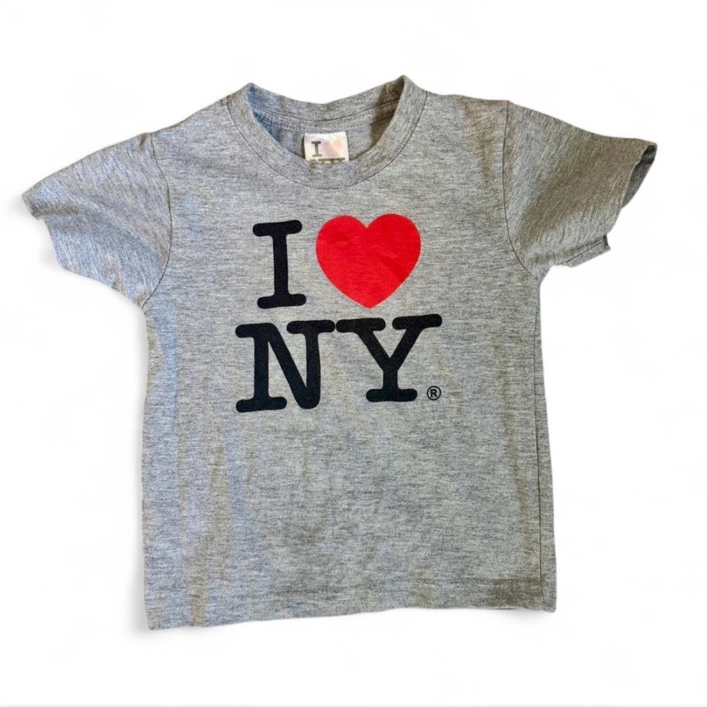 2/$20 Gray 'I Love NY' Official Kids T-Shirt Unisex